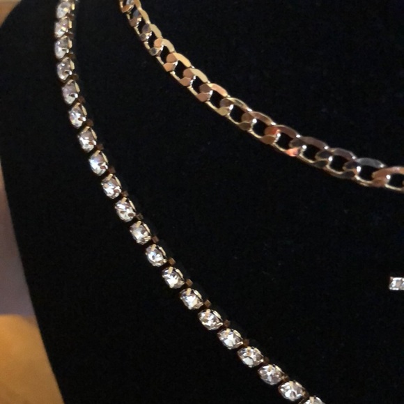 Faux Gold / Diamond Necklace - Picture 3 of 6